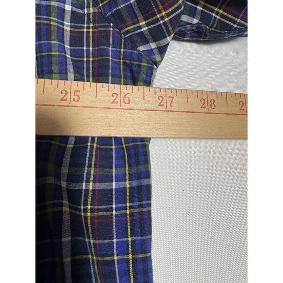 Chaps Shirt Men's 2XLT Long Sleeve Button Down Stretch Easy Care Blue Plaid - Picture 14 of 16